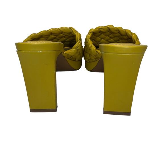 ASOS Design Raid Slip On Knottie Mule Heeled Sandals Yellow Square Toe Size 9 - Picture 7 of 14